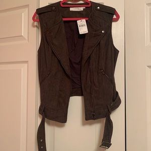 Grey Suede ASTR Moto Vest